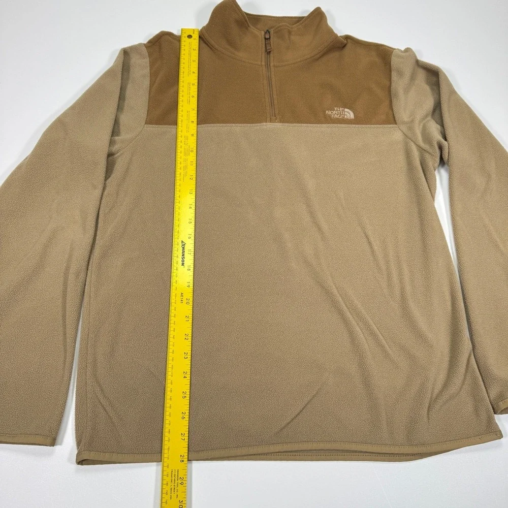 The North Face Mens L Brown Fleece Quarter Zip Pullover Mock Neck Outdoor
